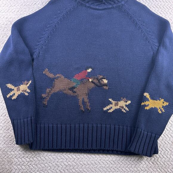 Pendleton Fox Hunt Chunky Collar Sweater Women’s Dogs Intarsia XL - Picture 11 of 16